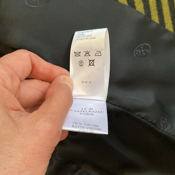 EUC RARE 80s -90s JC de Castelbajac chevron jacket wool with leather accents - Picture 13 of 15